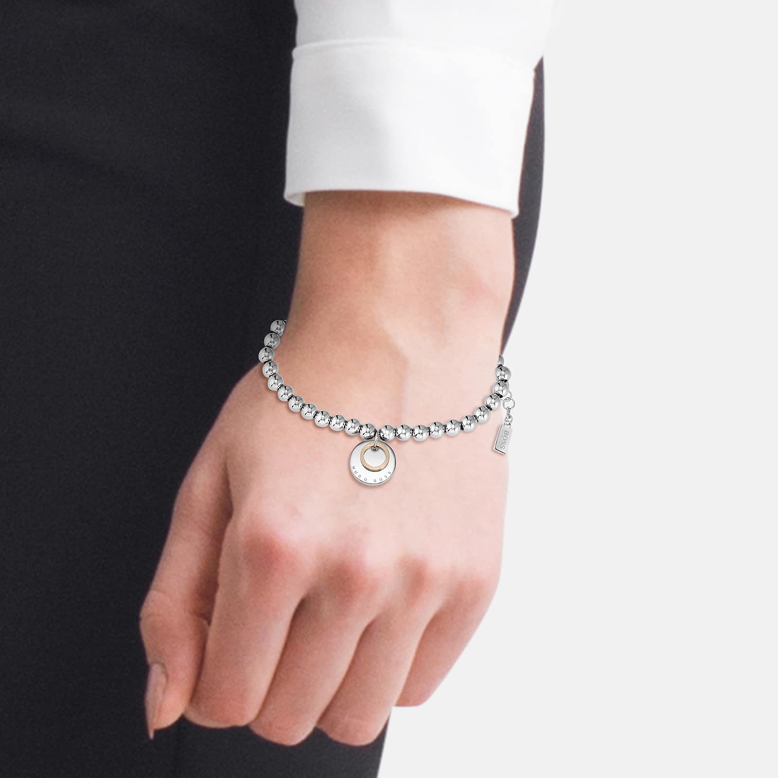 BOSS Ladies BOSS Stainless Steel Medallion Bracelet