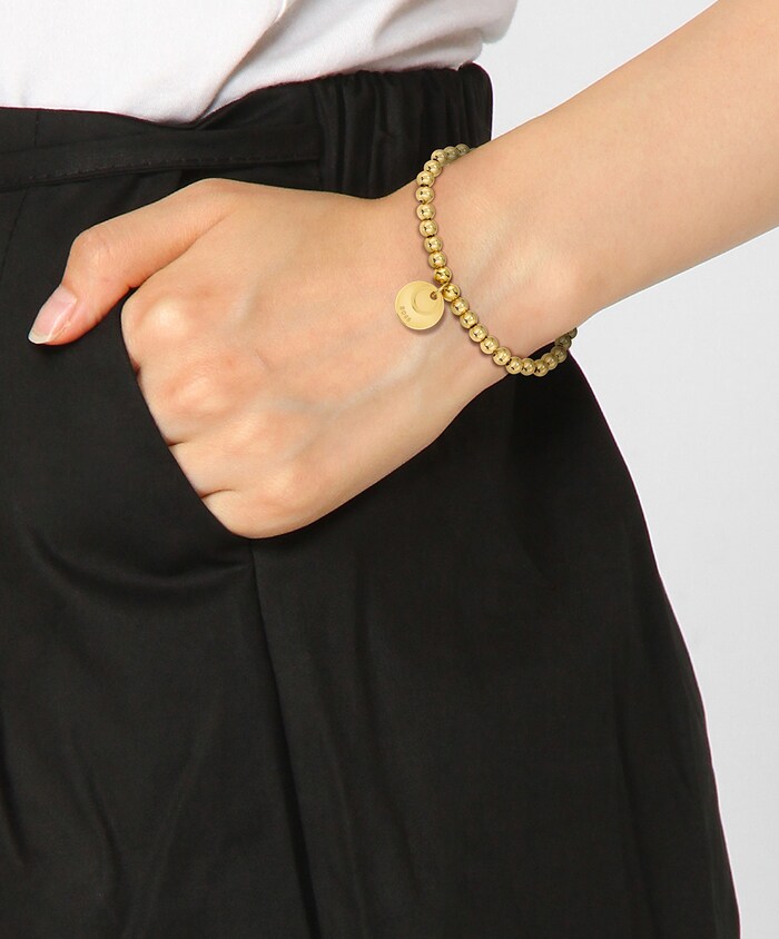 BOSS Ladies BOSS Yellow Gold Coloured Medallion Bead Bracelet