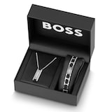 BOSS Mens Sarkis Stainless Steel & Silcone Box Set