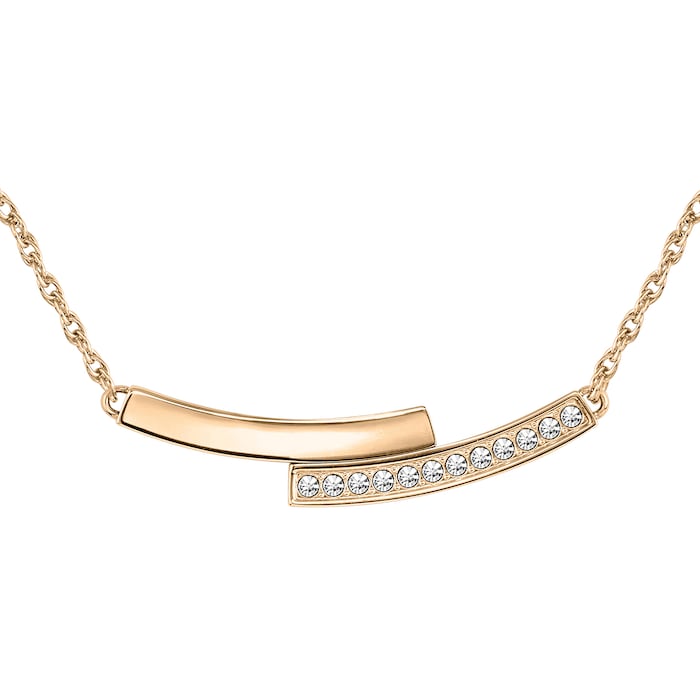 BOSS Rose Gold Coloured Stainless Steel & Cubic Zirconia Saya Necklace