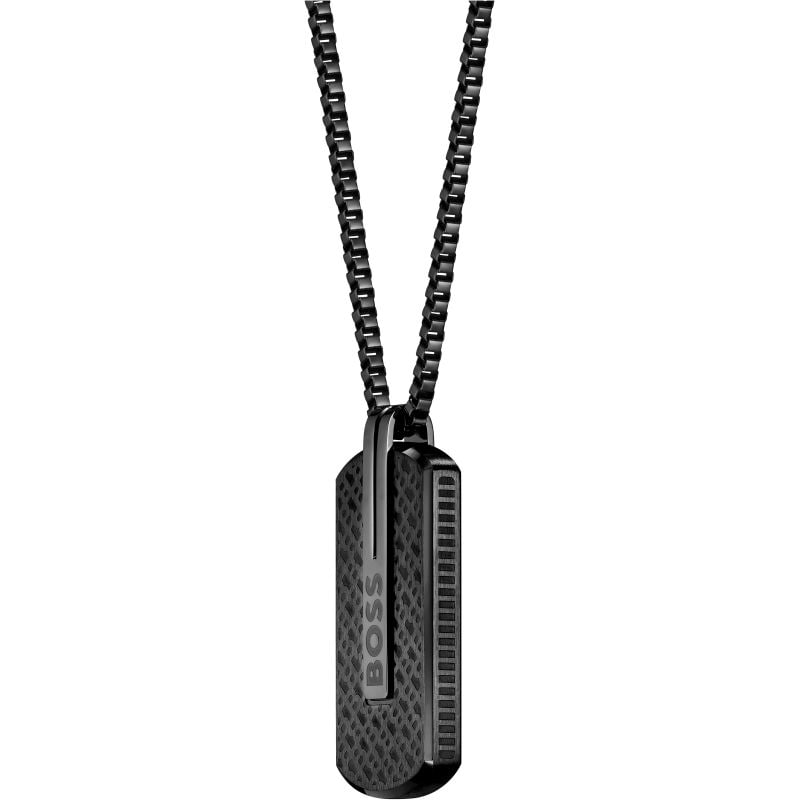 BOSS Mens Black Orlado Pendant