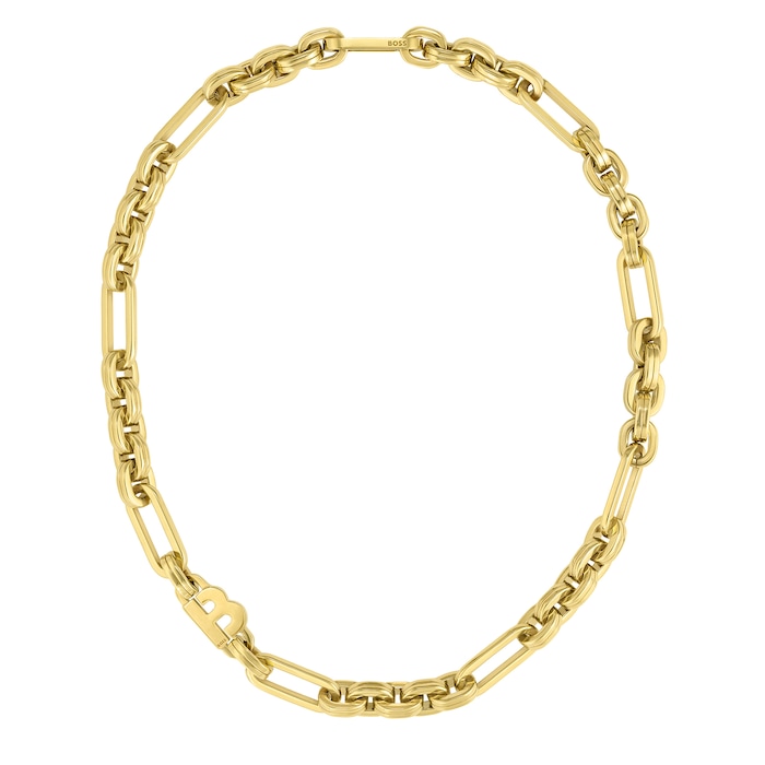BOSS Ladies BOSS Hailey Yellow Gold Coloured Link Chain Necklace