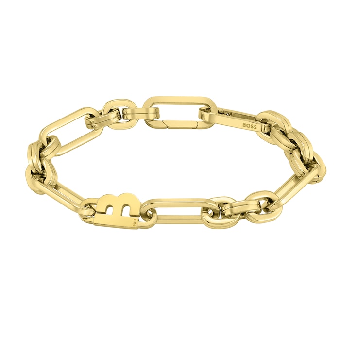 BOSS Hailey Yellow Gold Coloured Link Chain Bracelet