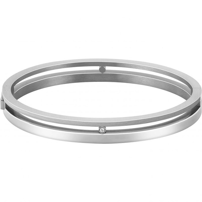 BOSS Lyssa Sterling Silver Crystal Bangle