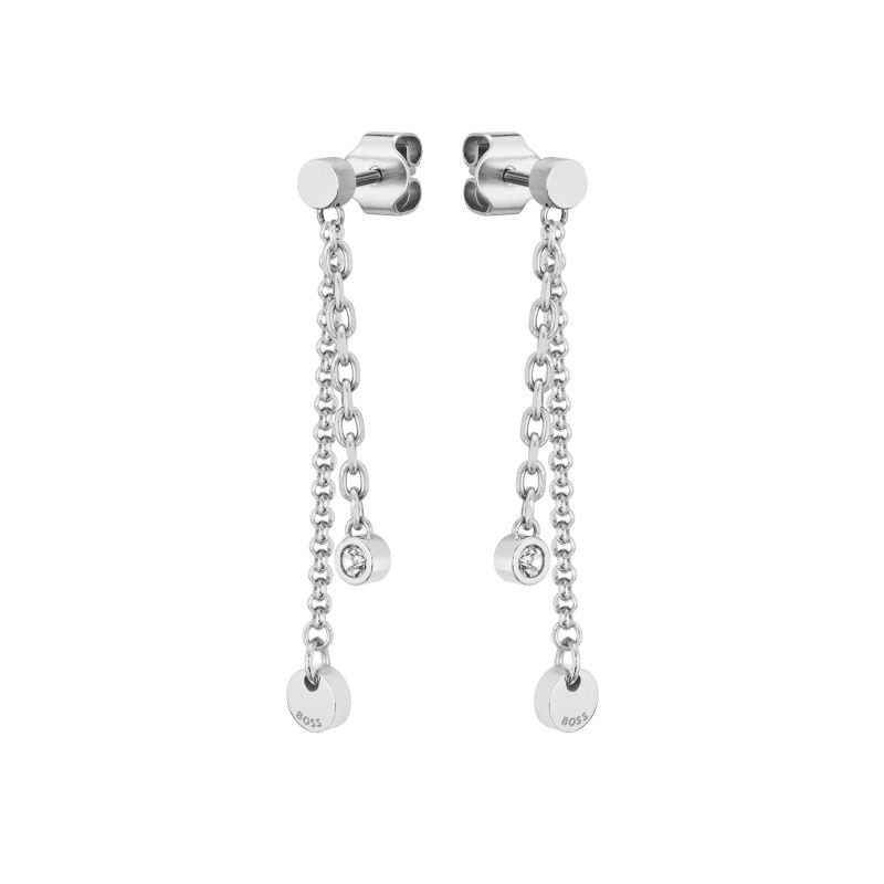 BOSS Ladies BOSS Iris Stainless Steel Multi Strand Drop Earrings