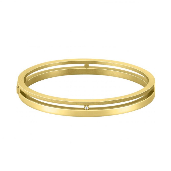 BOSS Yellow Gold Plated Lyssa Crystal Bangle