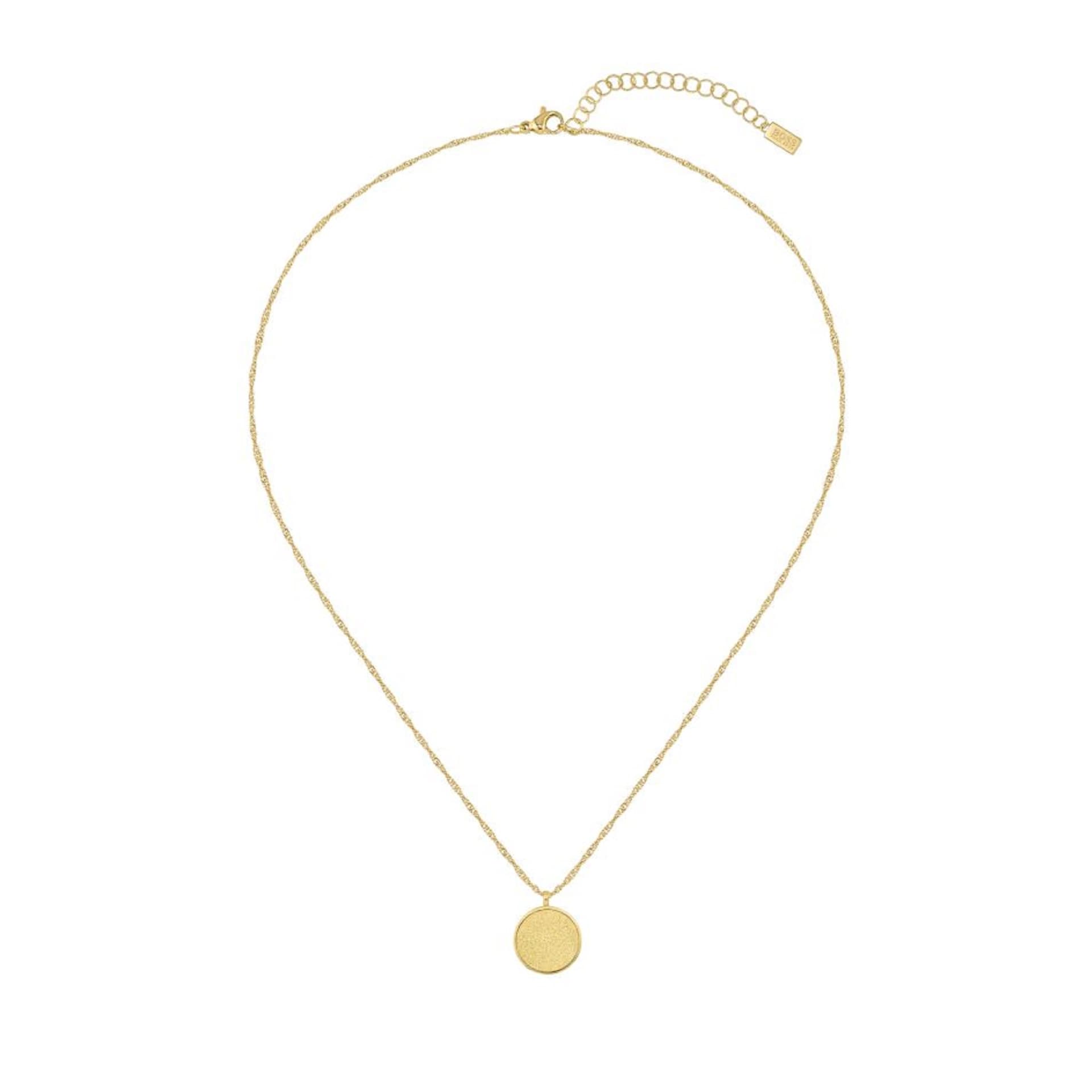 BOSS Yellow Gold Plated Medallion Pendant