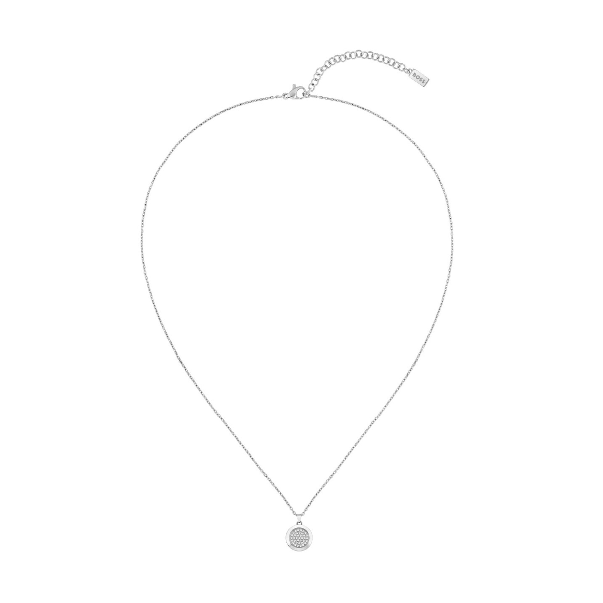 BOSS Stainless Steel Medallion Crystal Pendant