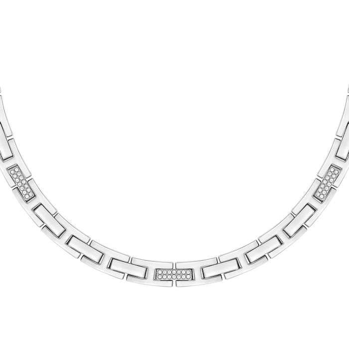 BOSS Thalia Stainless Steel CZ Necklace