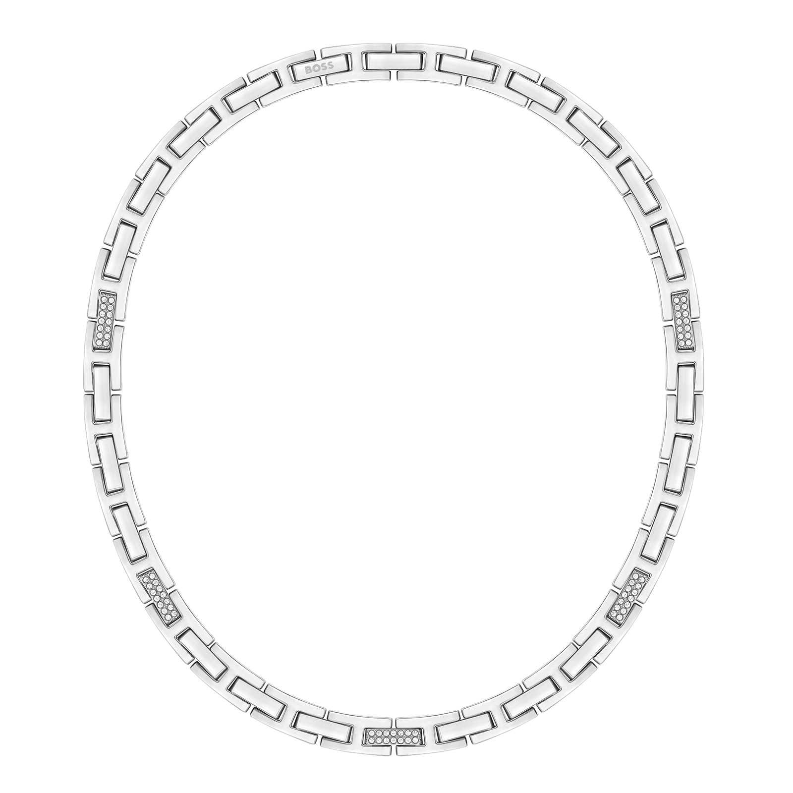 BOSS Stainless Steel Chain Crystal Necklace 1580376 Goldsmiths