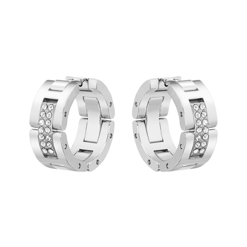 BOSS Ladies BOSS Thalia Stainless Steel Crystal Hoop Earrings