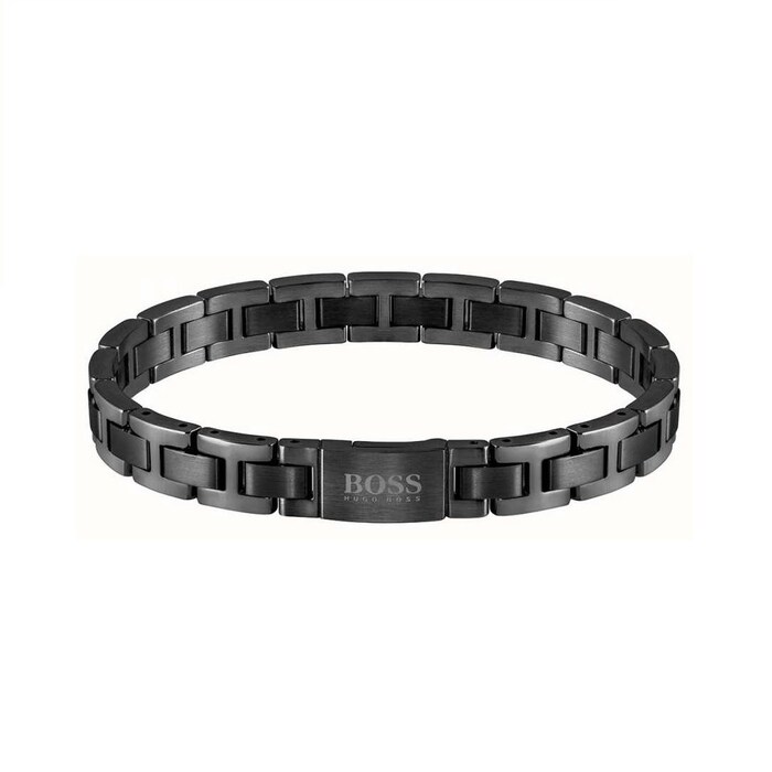 BOSS Mens Black Link Bracelet