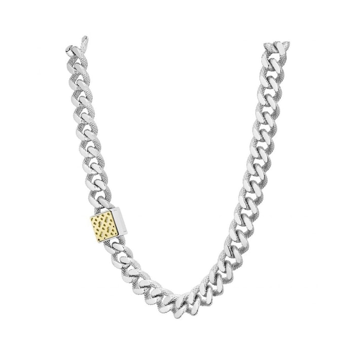 BOSS Ladies Caly Stainless Steel Stamped Link Necklace