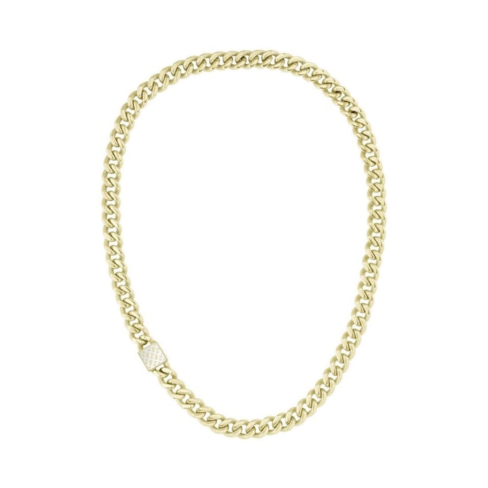 BOSS Ladies Caly Light Yellow Gold Coloured Stamped Link Necklace