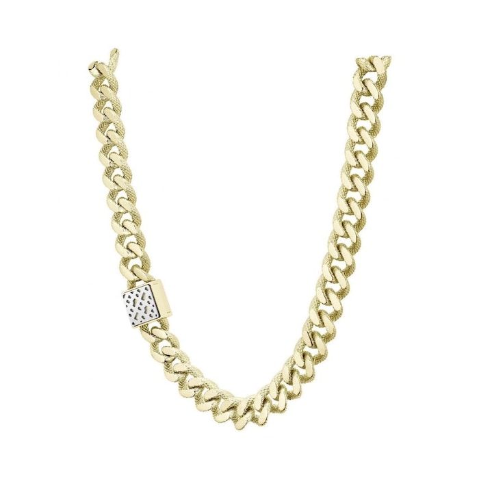 BOSS Ladies Caly Light Yellow Gold Coloured Stamped Link Necklace