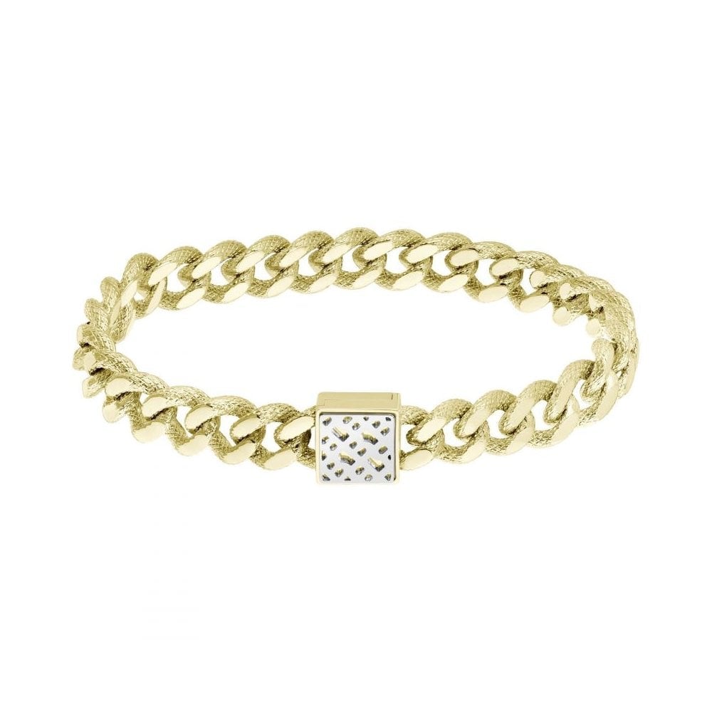 BOSS Ladies BOSS Caly Light Yellow Gold Coloured Stamped Link Bracelet
