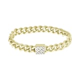 BOSS Ladies Caly Light Yellow Gold Plated Stamped Link Bracelet