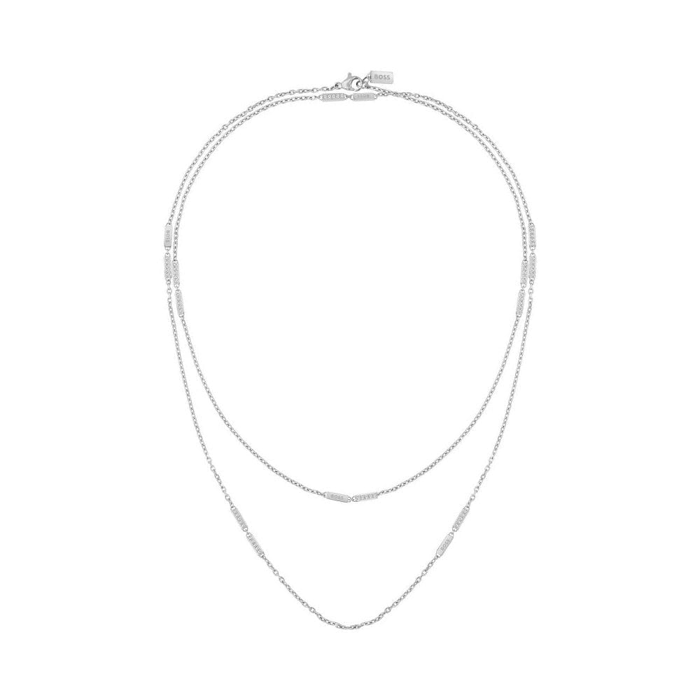 BOSS Ladies BOSS Laria Stainless Steel Station Necklace