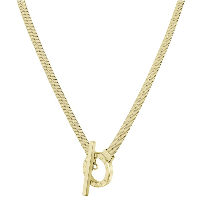 BOSS Ladies Zia Light Yellow Gold Coloured Chain Necklace