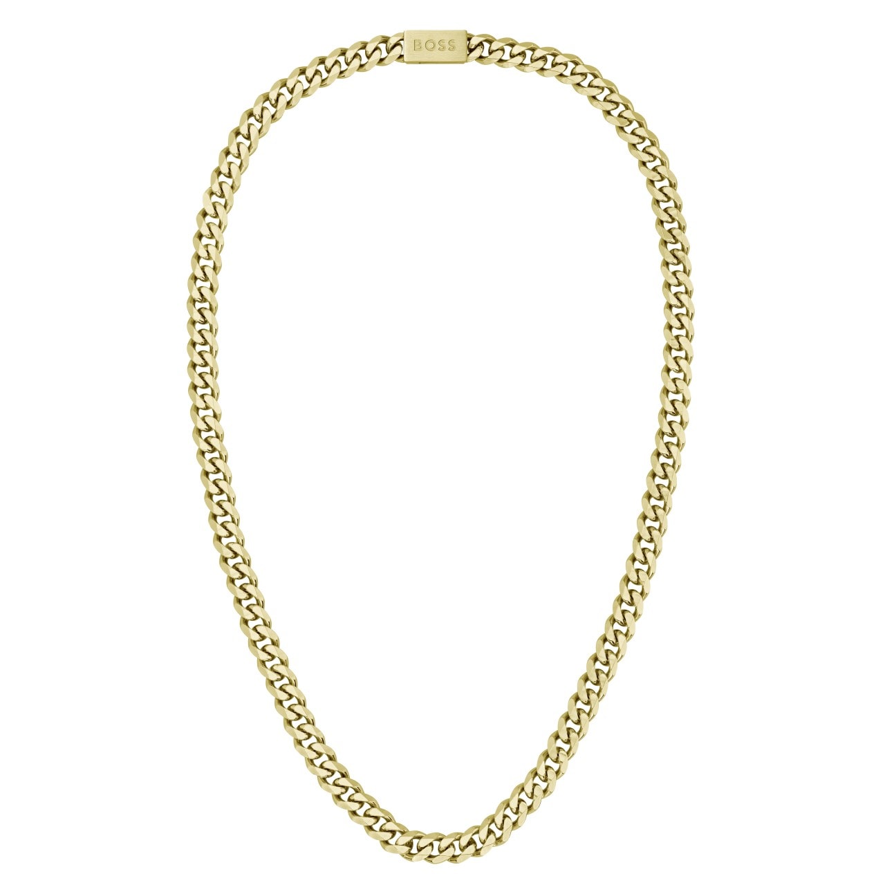 Mens Light Yellow Gold Plated Curb Chain Necklace