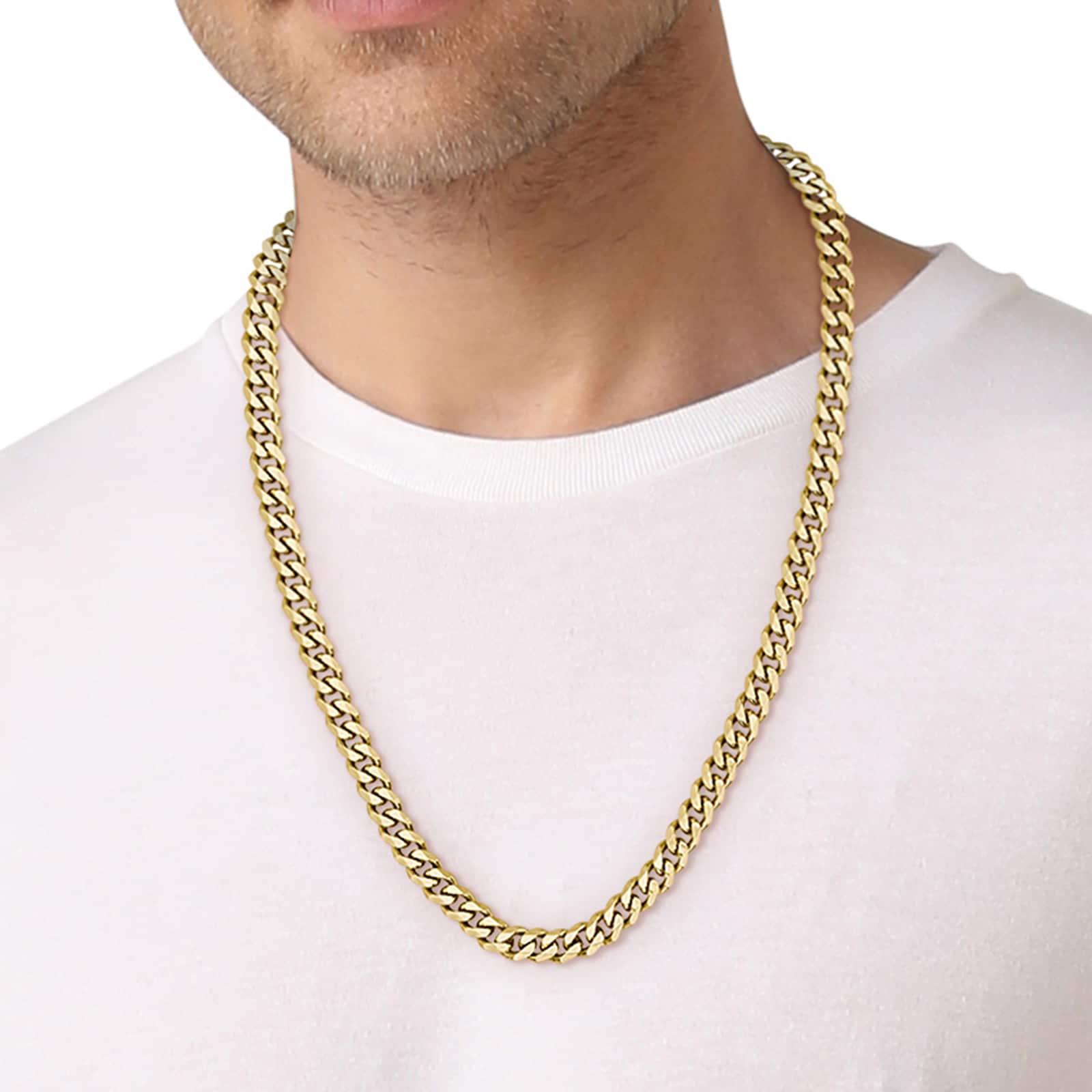BOSS Gents BOSS Light Yellow Gold Curb Chain Necklace