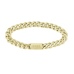 37990361 - Gents BOSS Light Yellow Gold Curb Chain Bracelet