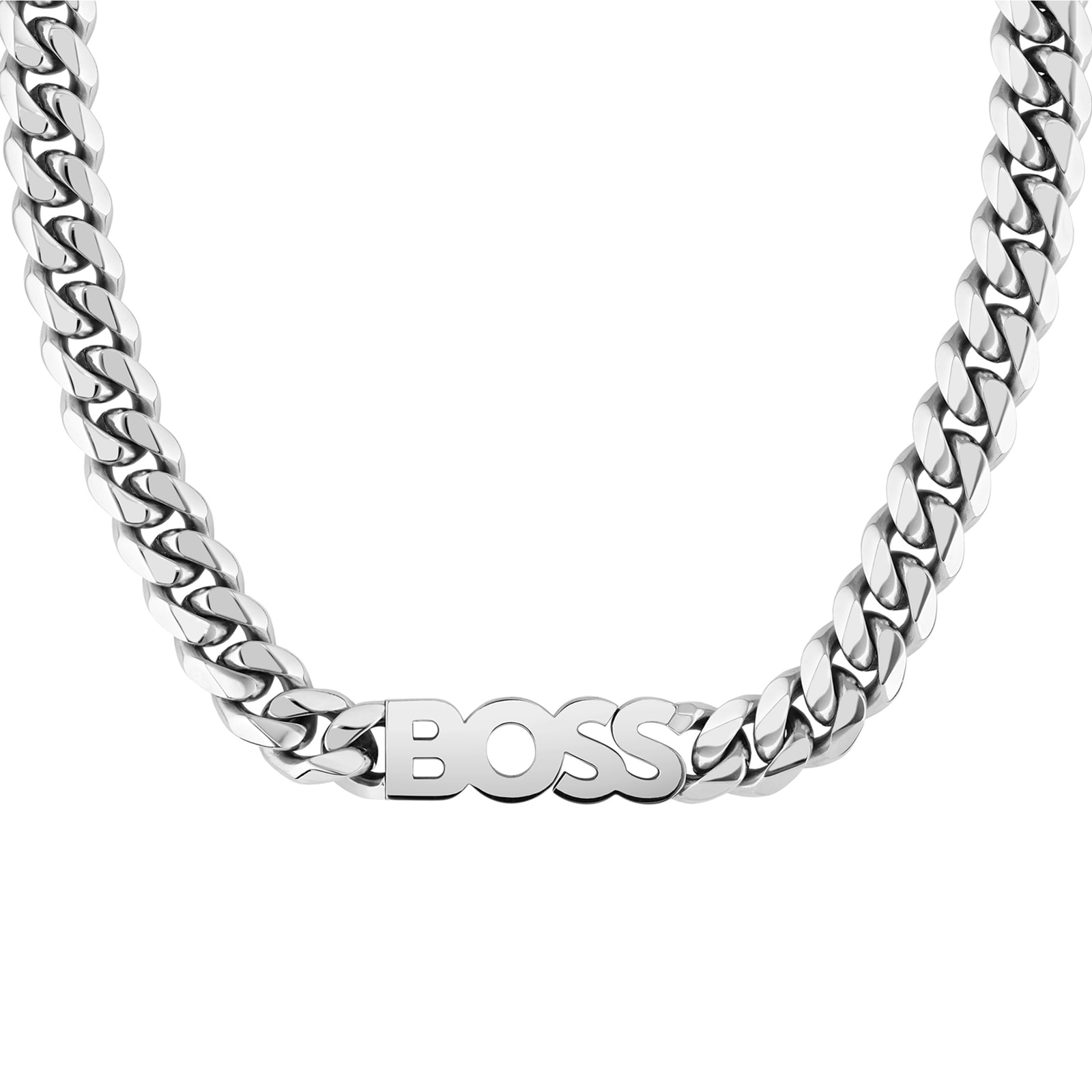 BOSS Gents BOSS Kassy Stainless Steel Chain Logo Necklace