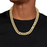 BOSS Mens Kassy Light Yellow Gold Plated Chain Logo Necklace