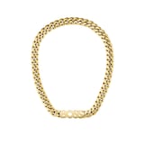 BOSS Mens Kassy Light Yellow Gold Plated Chain Logo Necklace