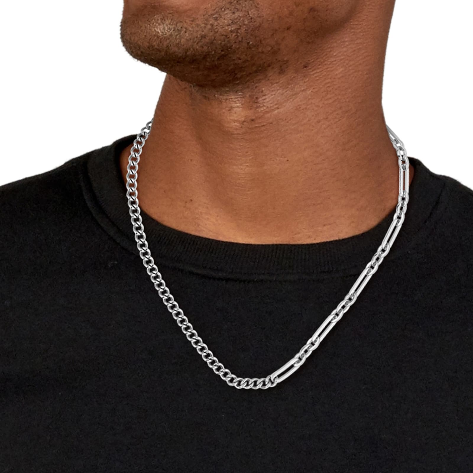 BOSS Mens Mattini Stainless Steel Chain & Links Necklace 1580451 ...