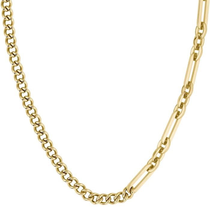 BOSS Gents Boss Mattini Light Yellow Gold Plated Chain & Links Necklace