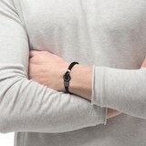 BOSS Mens Thad Sport Nylon Black Cord Bracelet