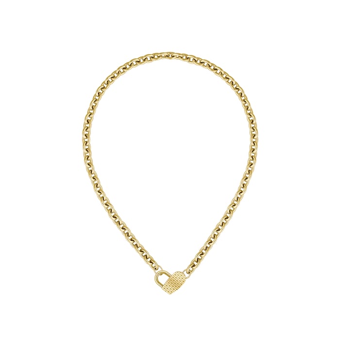 BOSS Dinya Gold Coloured Heart Necklace
