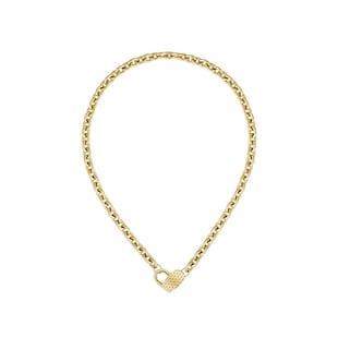BOSS Ladies BOSS Dinya Yellow Gold Coloured Heart Necklace