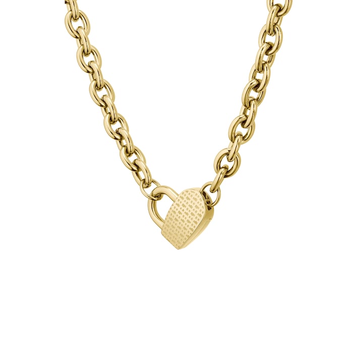 BOSS Dinya Gold Coloured Heart Necklace