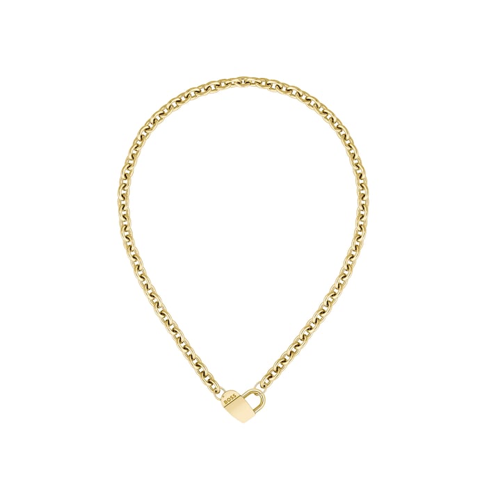 BOSS Dinya Gold Coloured Heart Necklace