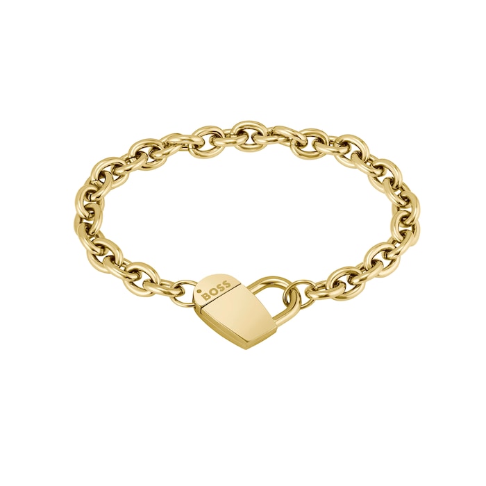 BOSS Dinya Gold Coloured Heart Bracelet