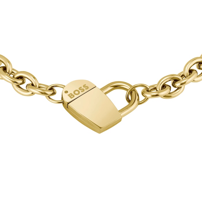 BOSS Dinya Gold Coloured Heart Bracelet