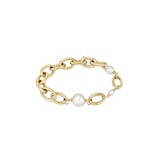 BOSS Ladies BOSS Leah Yellow Gold IP Baroque Pearl Bracelet
