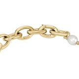 BOSS Ladies BOSS Leah Yellow Gold IP Baroque Pearl Bracelet