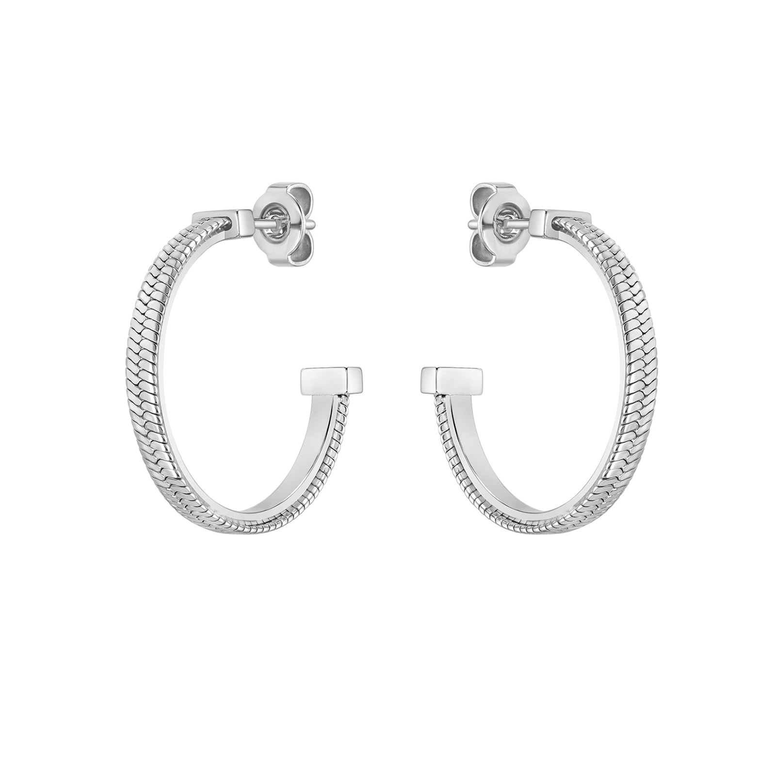 BOSS Ladies BOSS Zia Stainless Steel Hoop Earrings