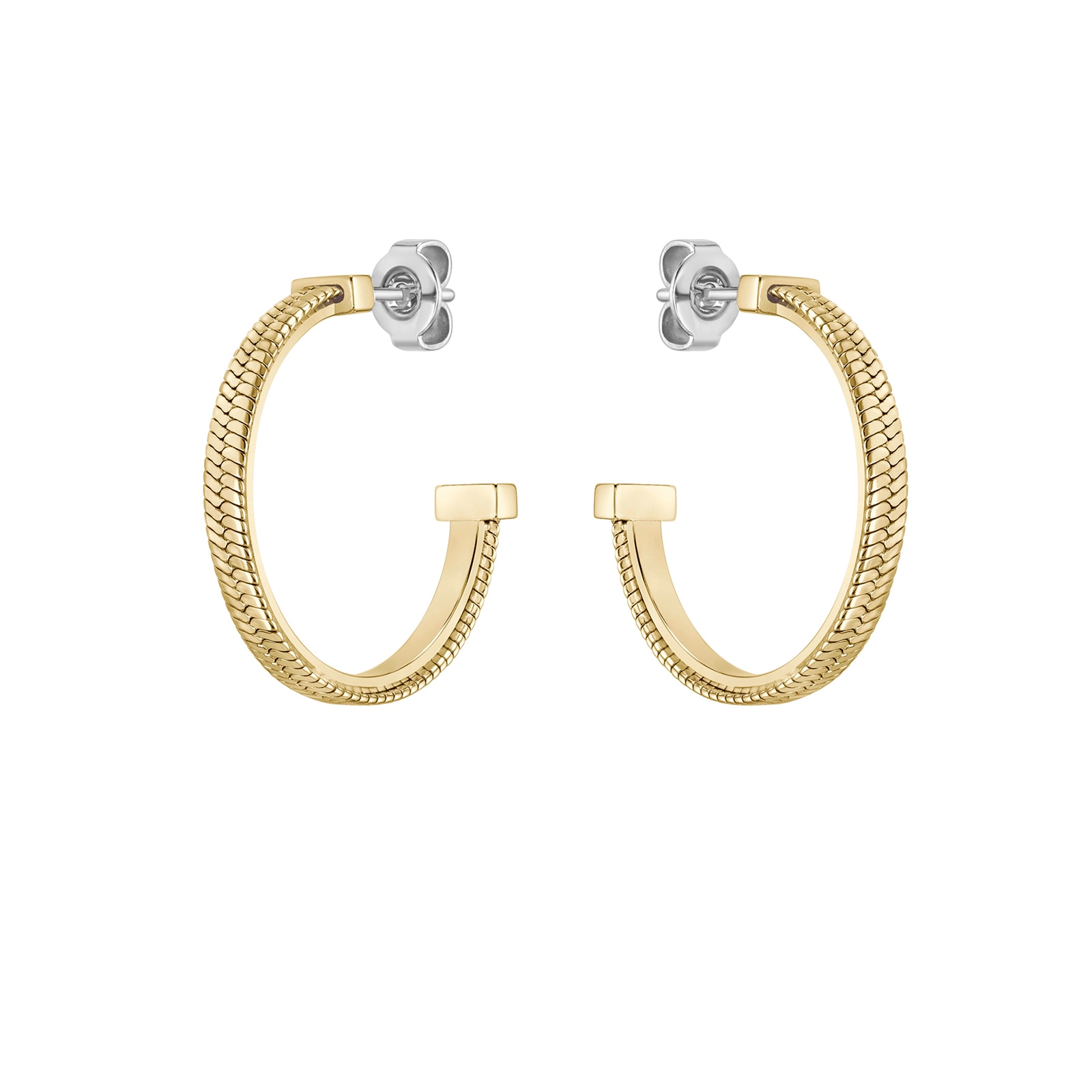 BOSS Ladies BOSS Zia Yellow Gold Coloured Hoop Earrings