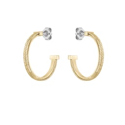 37990374 - Ladies BOSS Zia Yellow Gold Coloured Hoop Earrings
