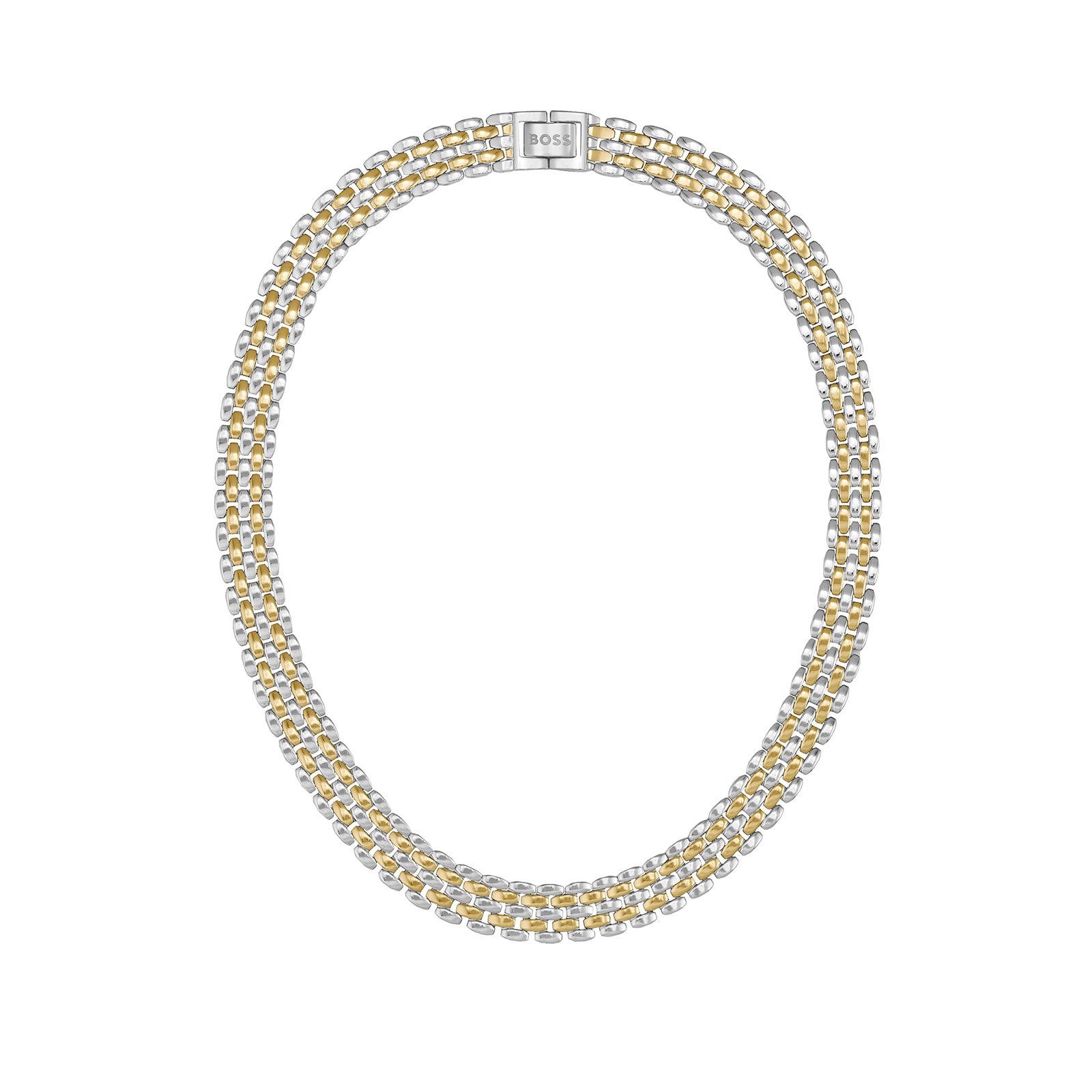 BOSS Ladies BOSS Isla Yellow Gold IP & Stainless Steel Mesh Necklace