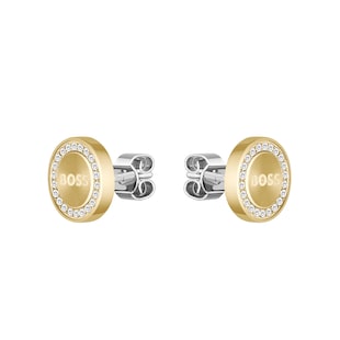 BOSS Iona Gold Coloured Stud Earrings