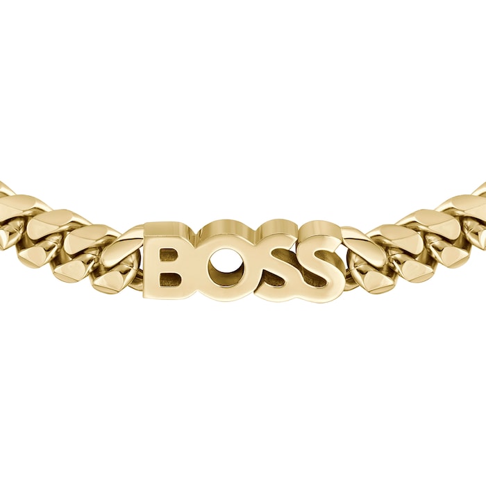BOSS Mens Kassy Gold Coloured Chain Bracelet