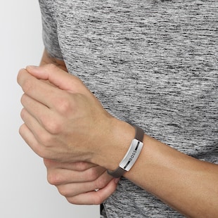 BOSS Gents BOSS Luke Brown Leather Bracelet