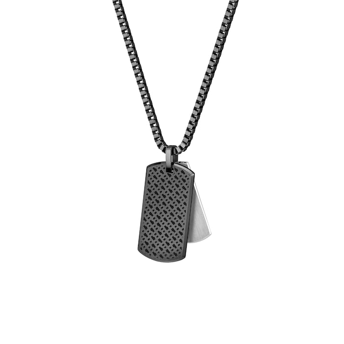 BOSS Mens Devon Black Stainless Steel Pendant