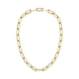 37990526 - Ladies BOSS Halia Light Gold Coloured Linked Necklace