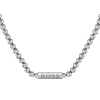 BOSS Gents BOSS Stainless Steel Sphere Beaded Necklace